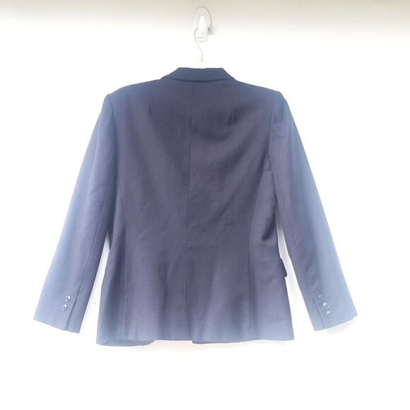 Anne Klein 100% Wool Black Blazer Jacket 12 - Picture 4 of 8